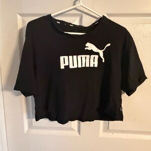 PUMA Black Logo Crop Top